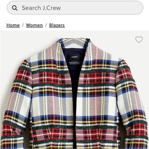 J.Crew Snowy Tartan Blazer RARE